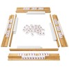 Set of 4 Mahjong Racks with Pushers, Bamboo Wood All-in-One