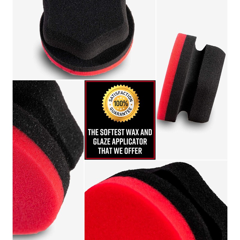 Adam's Red Hex Grip Car Detailing Applicator - Soft Foam