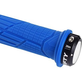 FIFTY-FIFTY MTB Grips, Bicycle Grips Made of Non-Slip Rubber, Single Lock-on Bicycle Grips / Handlebar Grips MTB for Mountain Bike, Enduro, Downhill, Trail, E-Bike (Blue)