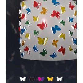 Additional Shade for EREKI lampshade 's Magnetic Connector, for Baby Nursery Room, Kids Boys Girls Ceiling Pendant Light Shade (Butterflies Multicolour)