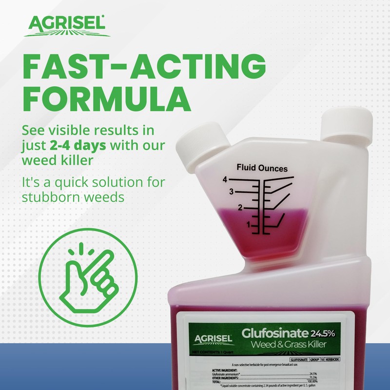 Agrisel Glufosinate Weed Killer, Post-Emergent, Conquers Stubborn Weeds from Leaf