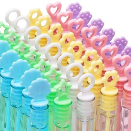 144 Pack 6 Color Mini Bubble Wands Bulk for Kids Party Favors, Pastel Rainbow Party Supplies for Birthday Baby Shower Wedding, Goody Bag Filler Gift for Children, Summer Outdoor Toys for Girls & Boys