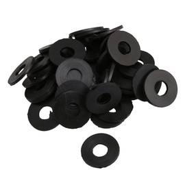 25x12x2MM Black Rubber Round-Shaped Gasket Flat Rubber Washer Seal Ring for Automotive Plumbing Pack of 50