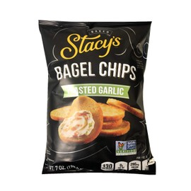 Stacy's Non GMO Baked Bagel Chips 7oz, 2 Pack (Toasted Garlic)