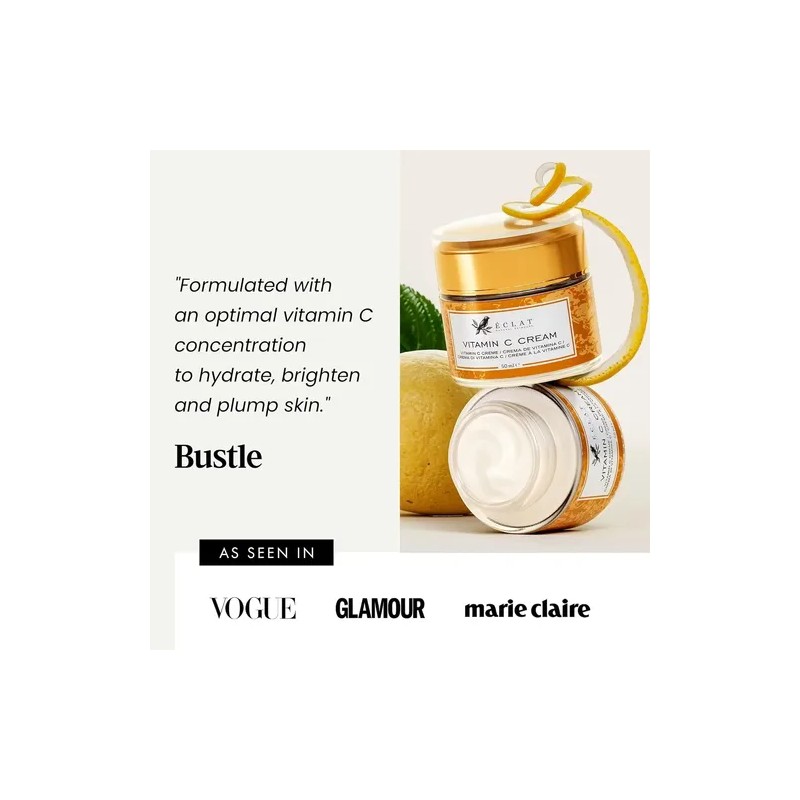Crema Hidratante Facial Con Vitamina C, Ácido Hialurónico Y