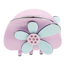 Women Girls Wave Jaw Clip Octopus Clamp Grip Bridal Wedding Party School Everyday Styling Tool Fine Thin Hair Accessories Butterfly Claw Small 6cm Roses Daisy Floral Flowers (Big Lilac Blue)