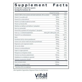Vital Nutrients Multi-Nutrients (No Iron or Iodine) - Comprehensive Vegetarian Daily Multivitamin and Mineral Formula with Potent Antioxidants* - Glut