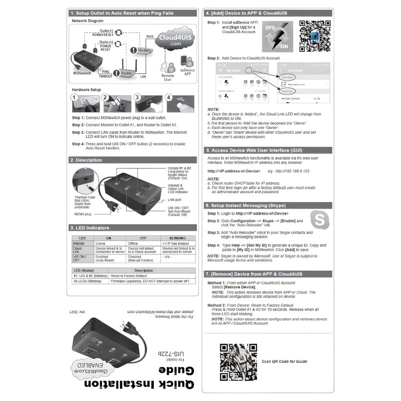 MSNSwitch2 Internet Enabled IP Remote Power Switch with Reboot -