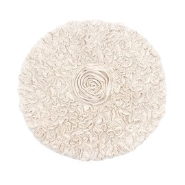 Home Weavers Bell Flower Collection 30" Round 100% Cotton Tufted Bath Rugs, Extra Soft and Absorbent Bath Rugs, Non-Slip Bath Mats, Machine Washable, Bathroom Bath Mats for Floor, Ivory
