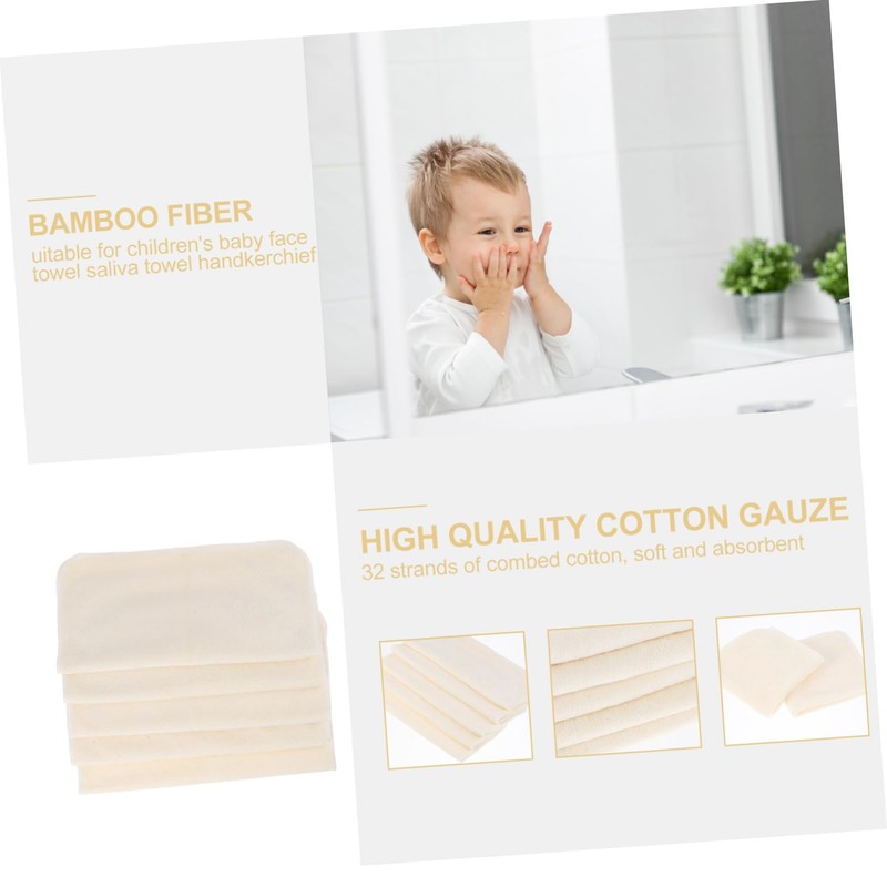 SHOWERORO 5-Pack Bamboo Infants Wipes Newborn Saliva Towels Soft Absorbent