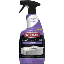 Weiman Granite & Stone Sealer Spray - Protects Kitchen Countertops, Sinks, Showers, Vanities & Floors From Stains - For Granite, Quartz, Marble, Tile, Limestone, Slate - Water Based, 24 oz