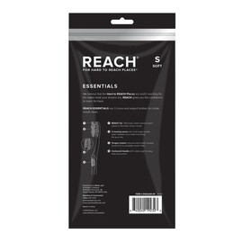 REACH Essentials - Cepillo de dientes con tapas de cepillo de dientes, cerdas suaves en ángulo multizona, mango contorneado, raspador de lengua, 6 unidades (paquete de 1)