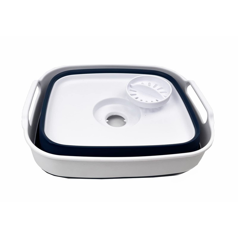 SAMMART 7.5L (2 Gallons) Collapsible Dishpan with Draining Plug -