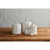 Mud Pie Woven Ceramic Canister Set; Small 5 3/4" x