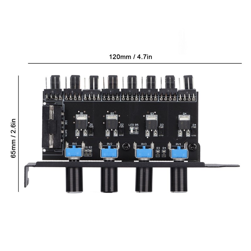 Fan Hub 12V 4pin 8 Channels 4 Knob Stable Precise