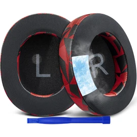 SOULWIT Cooling Gel Earpads Replacement for Turtle Beach Stealth Pro Wireless Gaming Headset, Ear Pads Cushions with Ice Silk Fabric, High-Density Foam - Red Storm