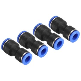 TA-VIGOR 4 Pack 12mm to 10mm Push Fit Pneumatic Quick Fittings, Air Line Tube Connectors, 2-Way Straight Pneumatic Connector Air Hose Fittings for Air Compressors and Automation Systems