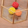 Hexagon Shape Geometric Transparent Glass Flower Room Glass Ring Box