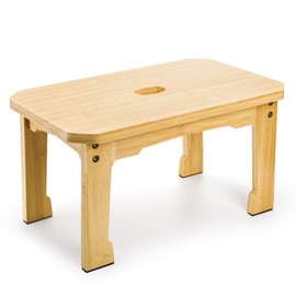 ZAVOOS Bamboo Step Stool, Sturdy Bedside Step Stool with Non-Slip Feet Pads, Heavy Duty Small One Step Footstool for Bedroom Kitchen Bathroom, 500 Lbs Load Capacity