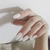 Carufin Pack of 24 White Matte False Nails Sticker Press