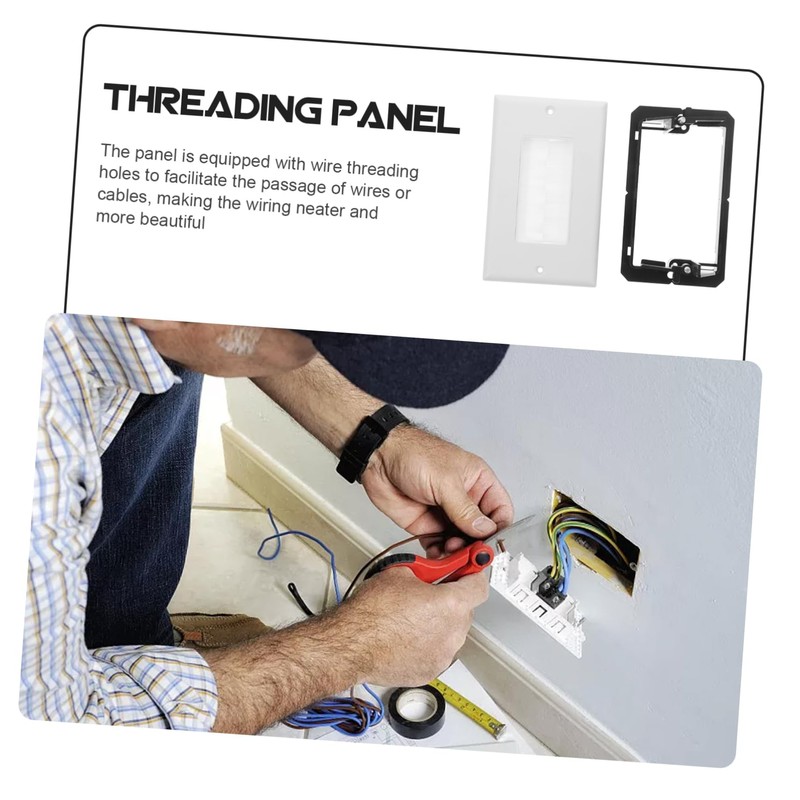 SHINEOFI 1 Set Brush Wire Management Plate Wall Plate with