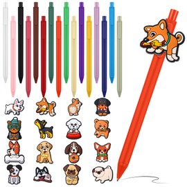 Sayglossy 48 Pcs Vet Tech Gifts Veterinary Dog Lovers Pen Dog People Writing Pen Pencil Toppers Set Puppy Black Ink Ballpoint Pens for Veterinary Technician Week Christmas Nurse Dog Birthday Gifts