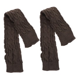 LIFKOME Long Knitted Fingerless Arm Sleeves for Winter Warm Half-Finger Sleeves for Men and Women Comfortable Insulated Cold Weather Knitting Gear