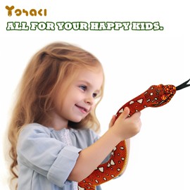 YOHAKI Snake Plush Toy, 59'' Large Washable Simulated Snake Plush Cuddle Toy, Soft and Cute Children's Gift for Boys and Girls, Birthday Party Gift Prank Prop, Python Mangrove Red