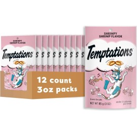 Temptations Classic Crunchy and Soft Cat Treats Shrimpy 3 Ounce (Pack of 12)