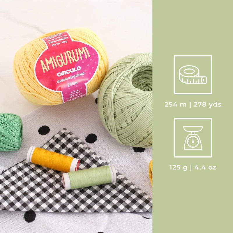 Hilo Amigurumi de Circulo – 100% algodón virgen brasileño mercerizado