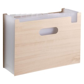 Sekisei WDS-8700 Document Stand, A4, Horizontal Woods Style, 12 Compartments, 13 Pockets, Natural Brown