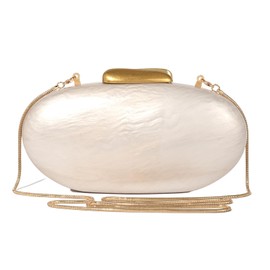 Ryxuzer pearl clutch purses for women,shell acrylic handbags evening bag purse small Shoulder crossbody bags Wedding Guest Designer bride dresses Tiny Bag Chain(Goose eggs)
