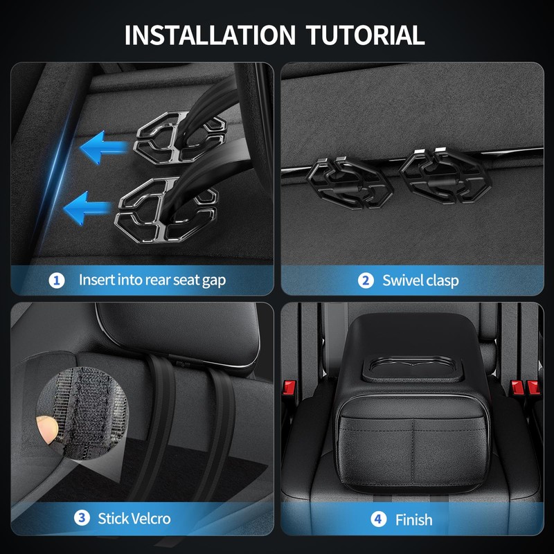 TDOFYH Car Rear Seat Armrest 2 Row Console Box with