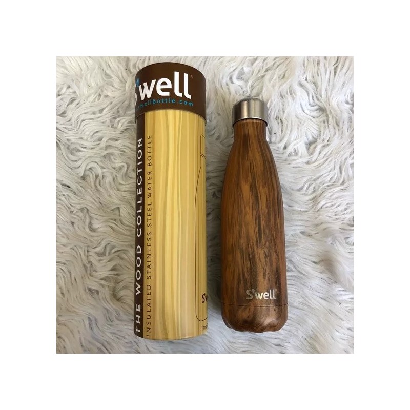 S'well 17oz Swell Teakwood Water Bottle New