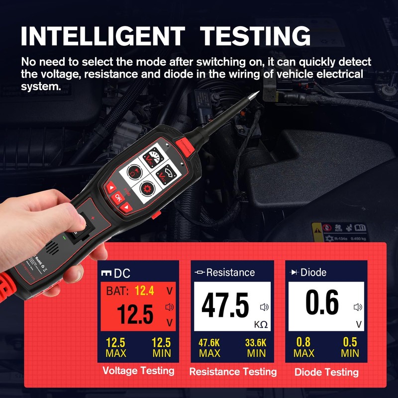 Electrical Tester for 6V-30V Cars, Short Circuit Breaker Finder Tool,