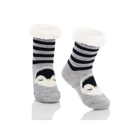 Century Star Cuddly Socks Children's Stopper Socks Thermal Socks Winter Socks House Socks for Boys and Girls, Black Penguin