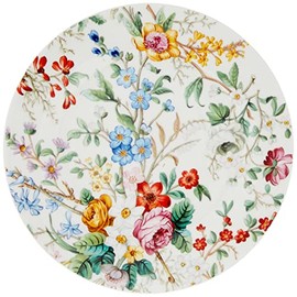 Gracie Bone China by Coastline Imports Lismore Rose Garden (7.5-inch) Set of 4 Bone China Dessert Plates, Multi