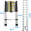 ZanGe Telescoping Ladder 12.5ft/3.8M Multi-Purpose Extension Climb Ladder Folding Extension