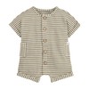 Mud Pie Children's Green Stripe Waffle Romper; 3-6M