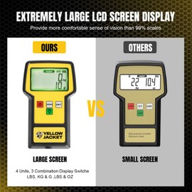 YELLOW JACKET Refrigerant Scale 110 LBS HVAC Freon Scale Ultra-Large LCD Screen High Precision Electronic Refrigerant Charging Weight Scale with Portable Case for Recovery Tanks