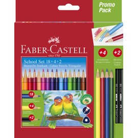 FABER-CASTELL 201597 - Buntstifte Set Colour Grip dreikant, 24-teilig, inkl. Bleistifte, für Kinder und Erwachsene