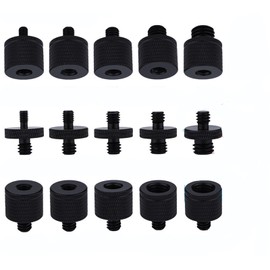 KASINshooting Camera Microphone Quick Release Flash Tripod Adapter Mount Kit Hot Shoe 1/4 to 3/8 M5 M6 M8 Male Female Convertion Thread Screws Series Set for Go pro Insta360 (15 Pcs MS)