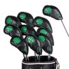 Leather Golf Club Iron Head Covers | 10 Piece Set