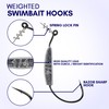 Reaction Tackle Weighted Swimbait Hooks - 1/8oz 3/0