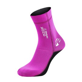 pdodo 3 mm Neoprene Socks, Beach Socks, Diving Socks for Wetsuit, Thermal Socks, Non-Slip for Men and Women, for Diving, Snorkelling, Swimming, Surfing, Sailing, Kayaking, rose