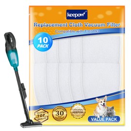 KEEPOW Vacuum Filters Compatible with Makita T-03193 Replacement Vacuum Filter Cloth Compatible with Makita XLC02 LC01 BCL180 443060-3 Vacuums, 10 Pack