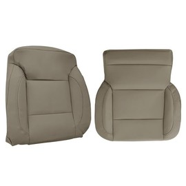 Zieichy Driver Side Bottom +Top Back Replacement Leather Seat Cover Tan Compatible with Chevy Silverado 1500 2500HD 3500HD Tahoe Suburban GMC Sierra Yukon 2015-2019 (Also for Passenger Side)