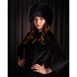 Futrzane Siberian Cossack Hat - Fur Hat Women's - Fur Fur Russian Hat, Black Siberian