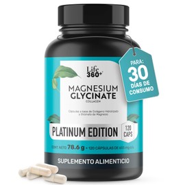 LIFE 360 Glicinato de Magnesio  120 cápsulas  2620mg por porción                                                                                      