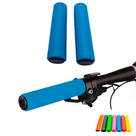 Vmingo Puños Bicicleta Confort Silicona Suaves MTB Ruta BMX Urbano Ergonomico (Azul)